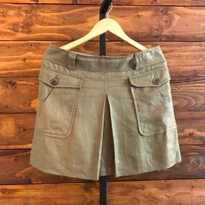 J.Crew linen gold mini skirt in size 8.